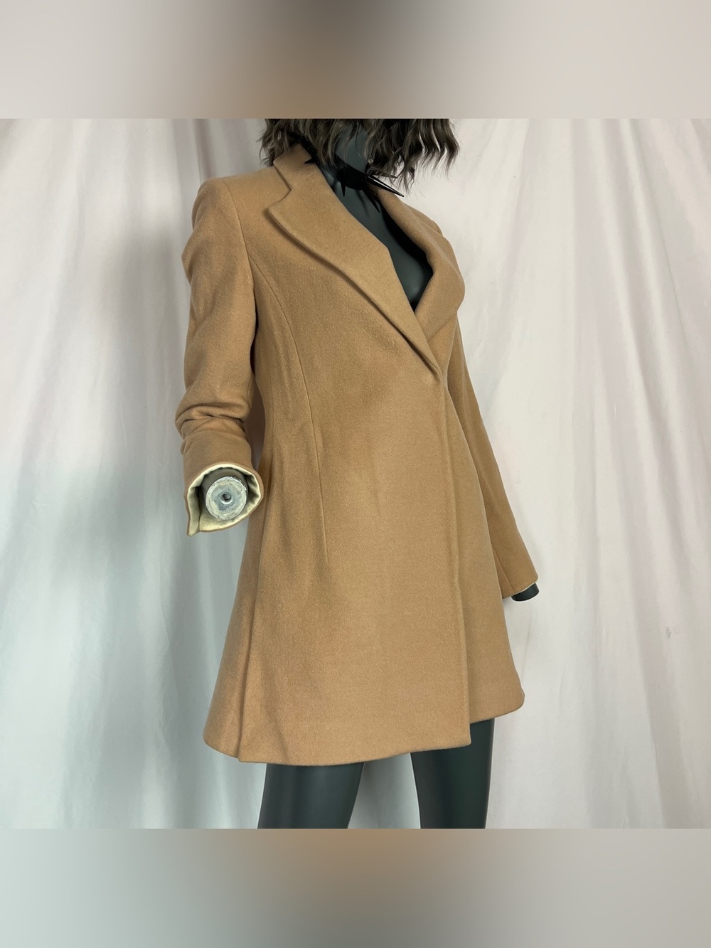 Dusty Rose Pink Wool Structured Peacoat